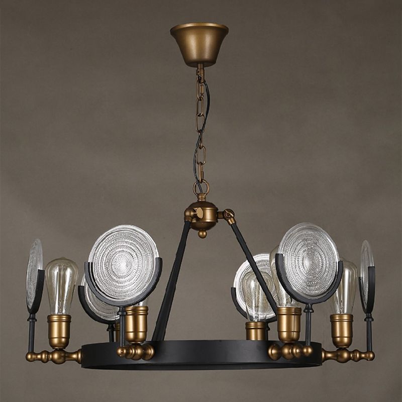 Luces de techo colgantes negros vintage Candelera colgante de metal para comedor