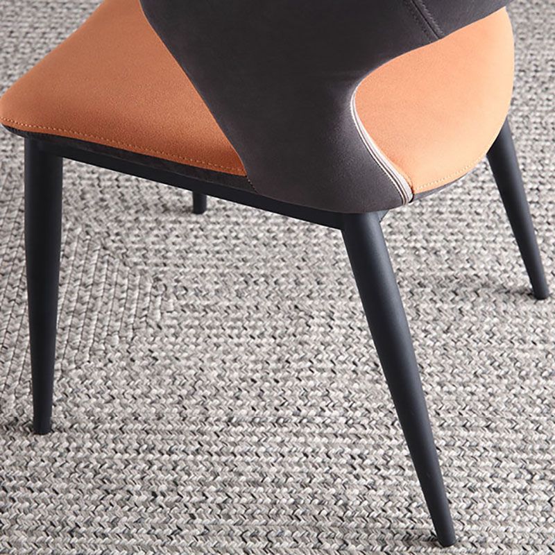 Moderne faux lederen eetkamerstoelen arm metalen eetstoelen voor restaurantgebruik