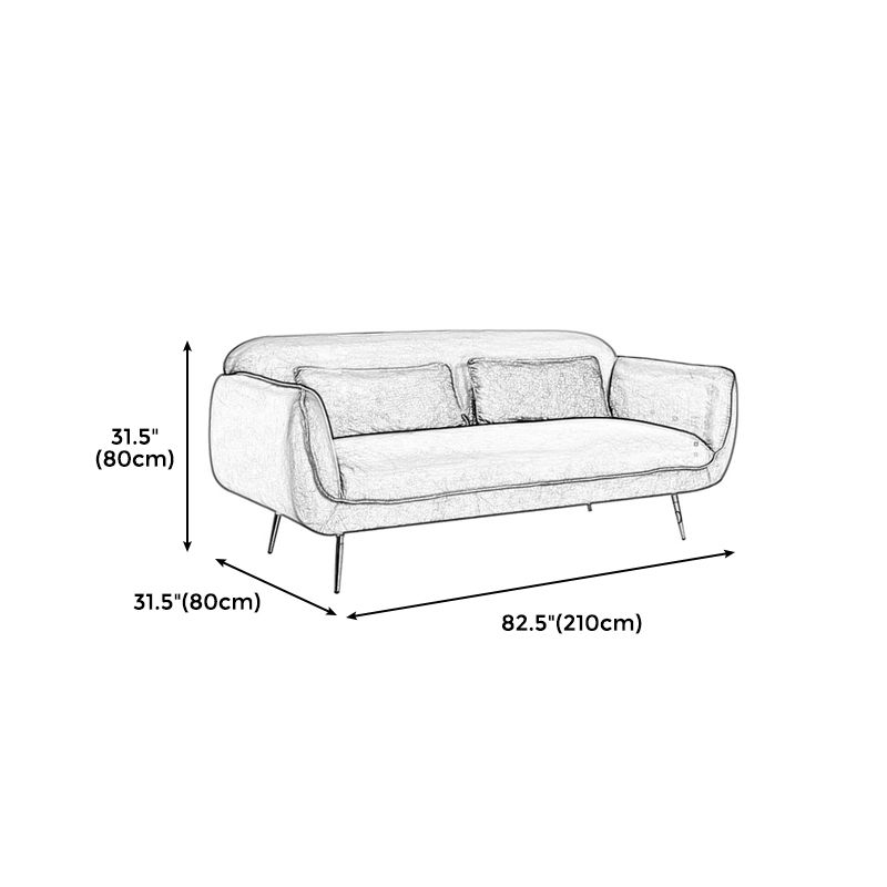 Velvet Modern Standard Tight Back  Sofa 30"W Square Arm with Bolster Pillows