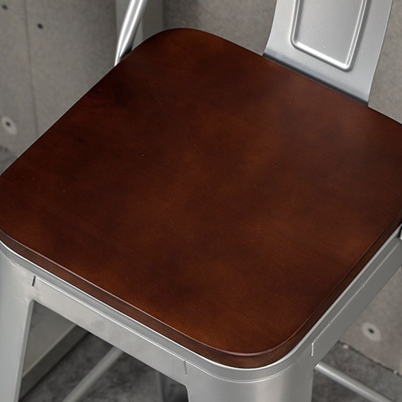 Contemporary Metal Bar Stool Low Back Dining Stool with Footrest