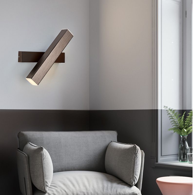 Ajustable de 1 luces de sombra lineal matones de pared de estilo moderno de metal iluminación de pared