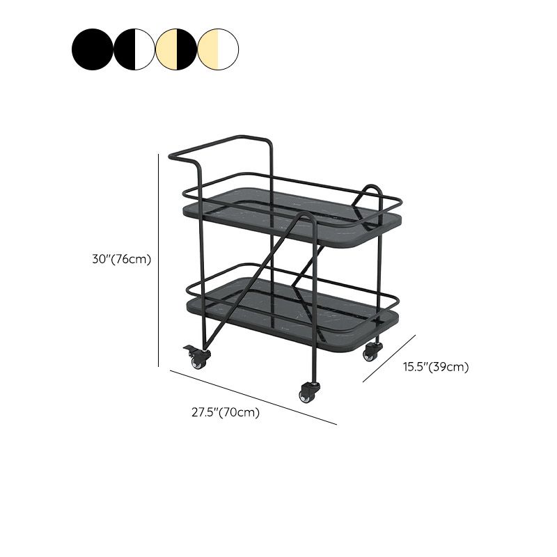 Modern 2-Tier Prep Table Rectangular Open Storage Prep Table