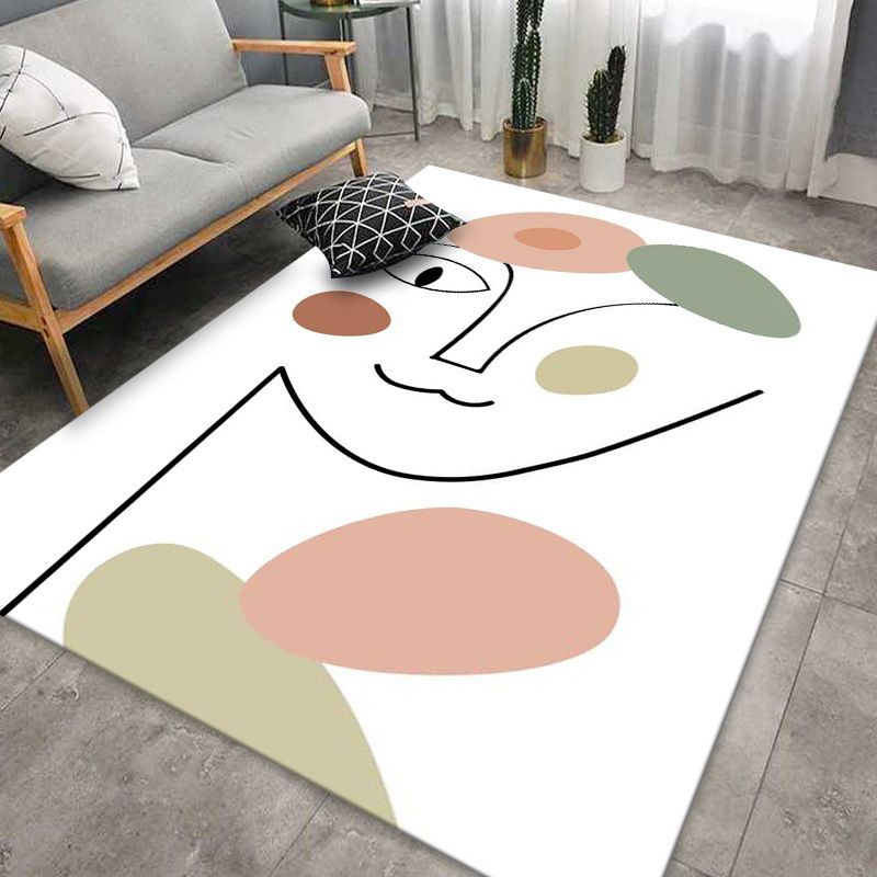 Carpet Washable Nordic Rug Polyester Stain Resistant Indoor Rug for Living Room