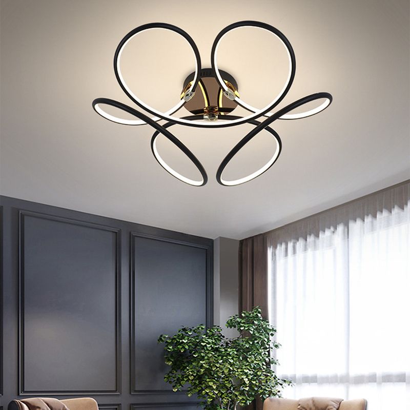 Modern Style Linear Shape Ceiling Lighting Metal 1 Light Ceiling Light for Bedroom