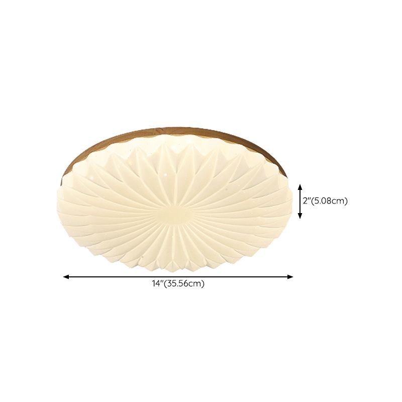 Modern Wood Flush Mount Lamp Acrylic Shade Flush Mount Ceiling Fixture for Bedroom