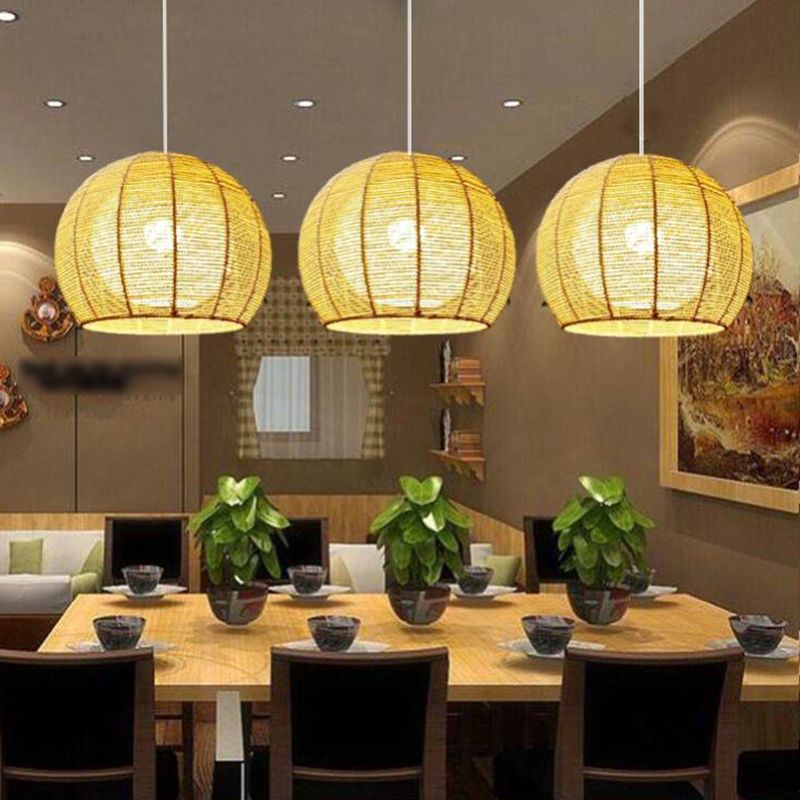 Japanisches Seil Anhänger Licht 1 Licht Global Hanging Deckenleuchte für Esszimmer