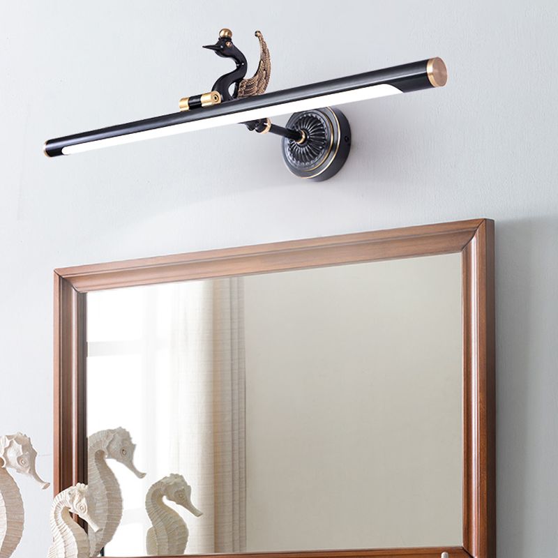 Luz de pared lineal tradicional LED metal de metal 14 "/18"/23 "Iluminación de tocador de baño de latón/baño negro