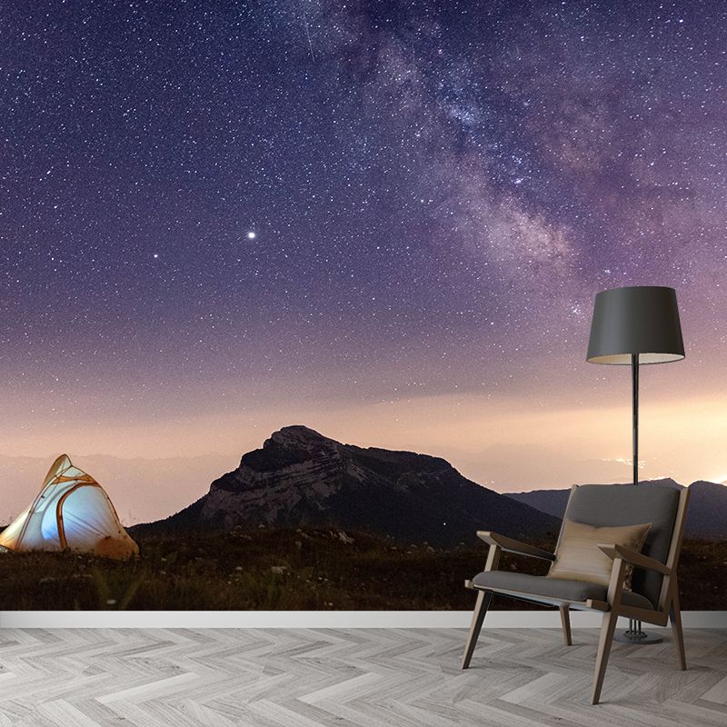 Night Sky Mural Wallpaper in Dark Color Wallpaper Wall Decoration for Bedroom Living Room