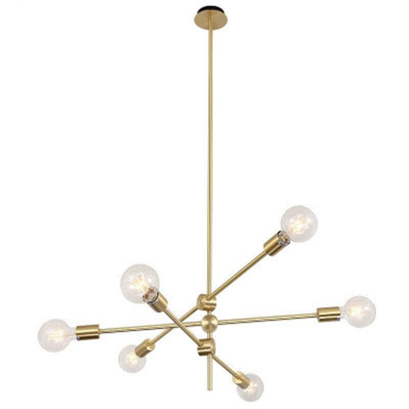 Oro 6 luce molecolare lampadario illuminazione moderna sfera vetro sospeso a sospensione per soggiorno