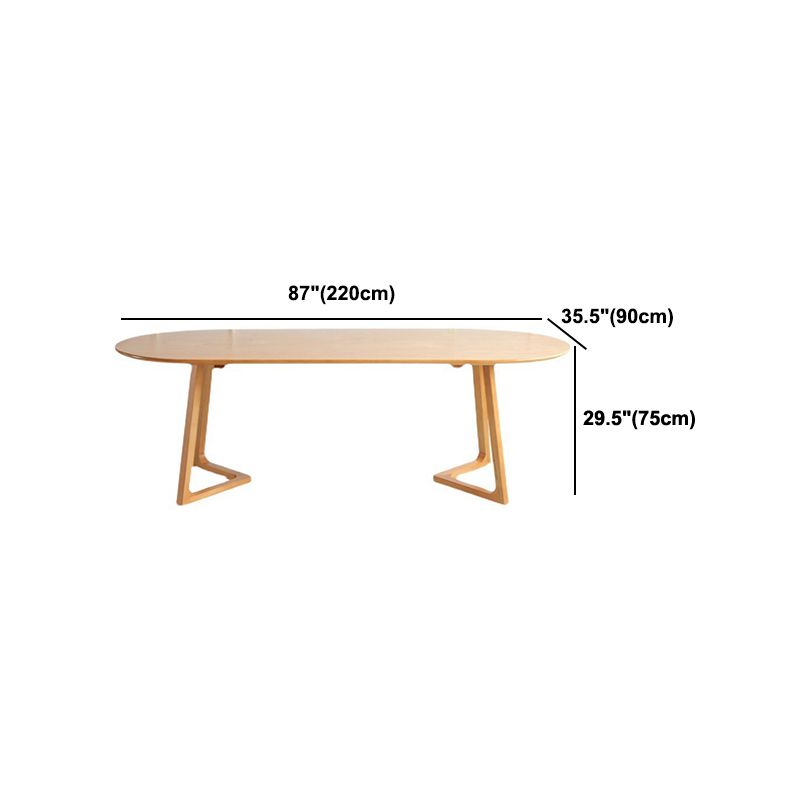 Modern Oval Pine Wood Dining Table Wood Base Home Dining Table