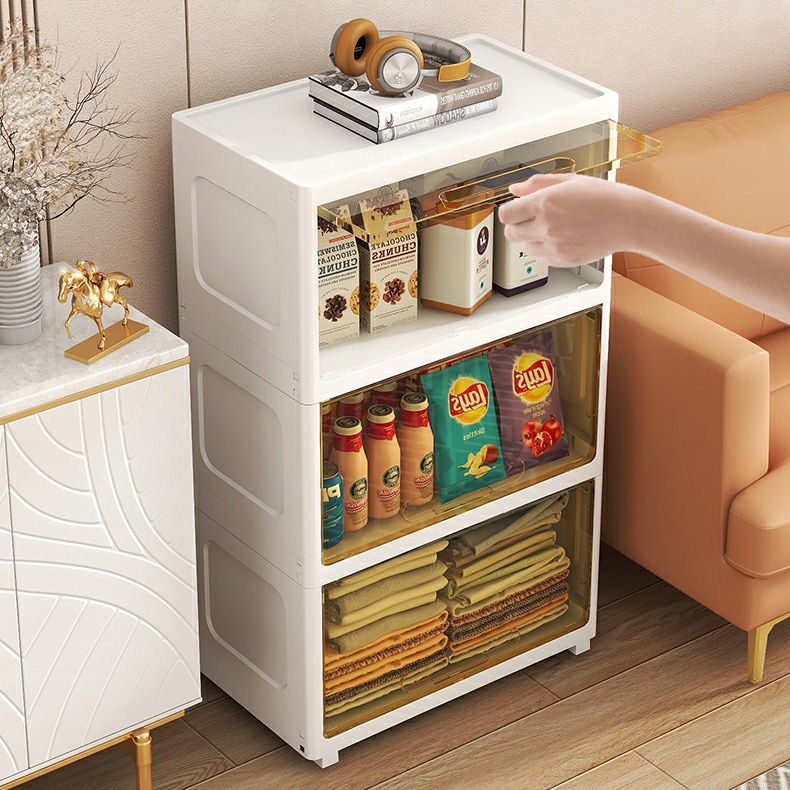 Contemporary Wardrobe Armoire with Legs Plastic Non-Hanging Armoire