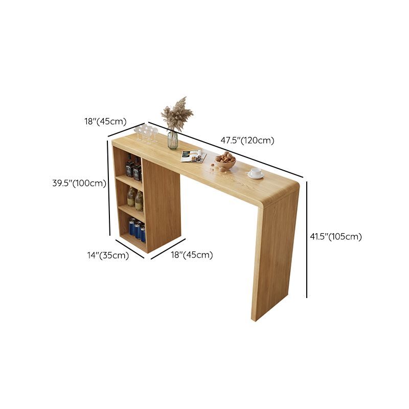 Modern Double Pedestal Bar Table Set 1/2/3 Pcs Solid Wood Bar Table and Backless Stools