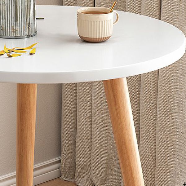 Stone 3 Legs Cocktail Table Modern Round Coffee Table with Shelf
