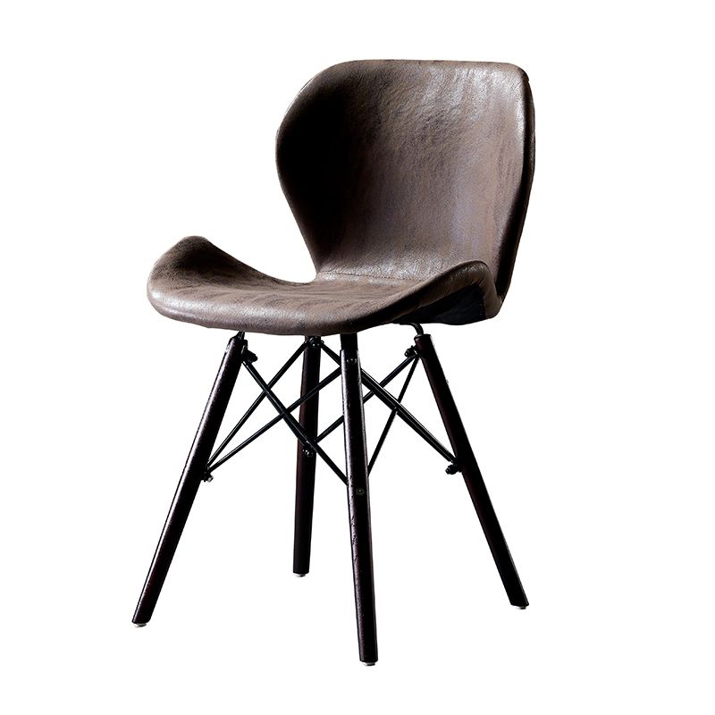 Silla lateral industrial interior Wingback Silla tapizada de madera del comedor