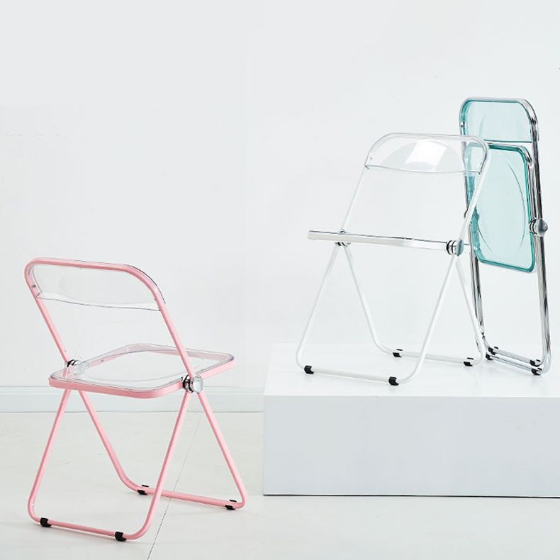 Chaise d'intérieur et d'extérieur moderne, chaise d'appoint en métal, pliable, à dossier ouvert, pour salle à manger