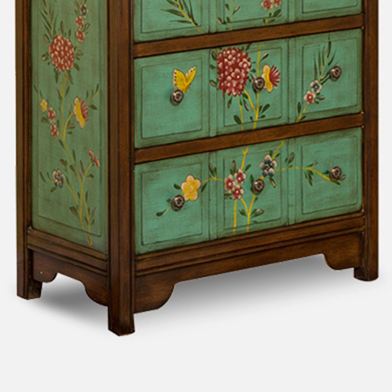 Mid-century Modern Accent Chest with Drawers, Wooden Rectangle Chest