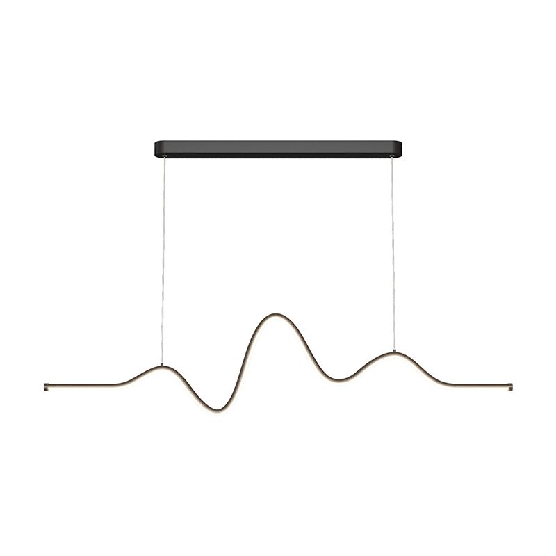 Linear Pendant Chandelier Contemporary Metal 1 Light Island Lamp