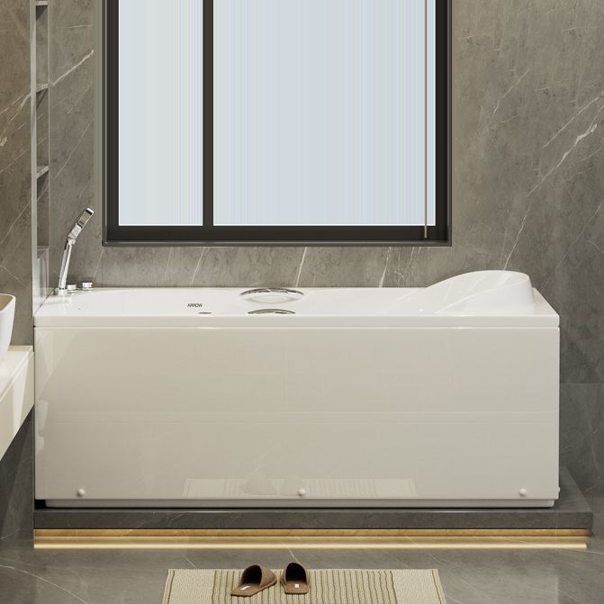 Rectangular Bath Soaking Back to Wall Bathtub in White (Board not Included)