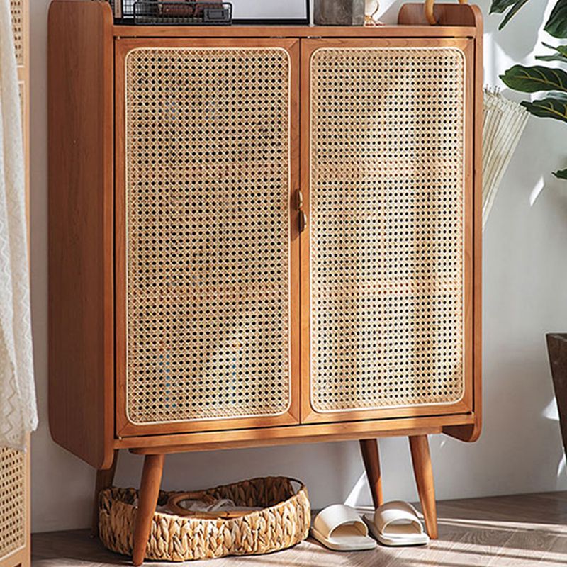 Mid-Century Rectangle Storage Cabinet Solid Wood Accent Cabinet