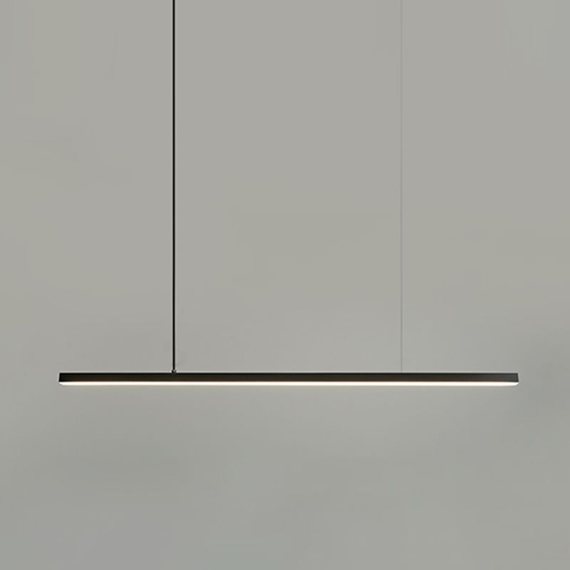 Modern Metal Pendant Light Linear Shape Island Light with Acrylic Shade for Bedroom