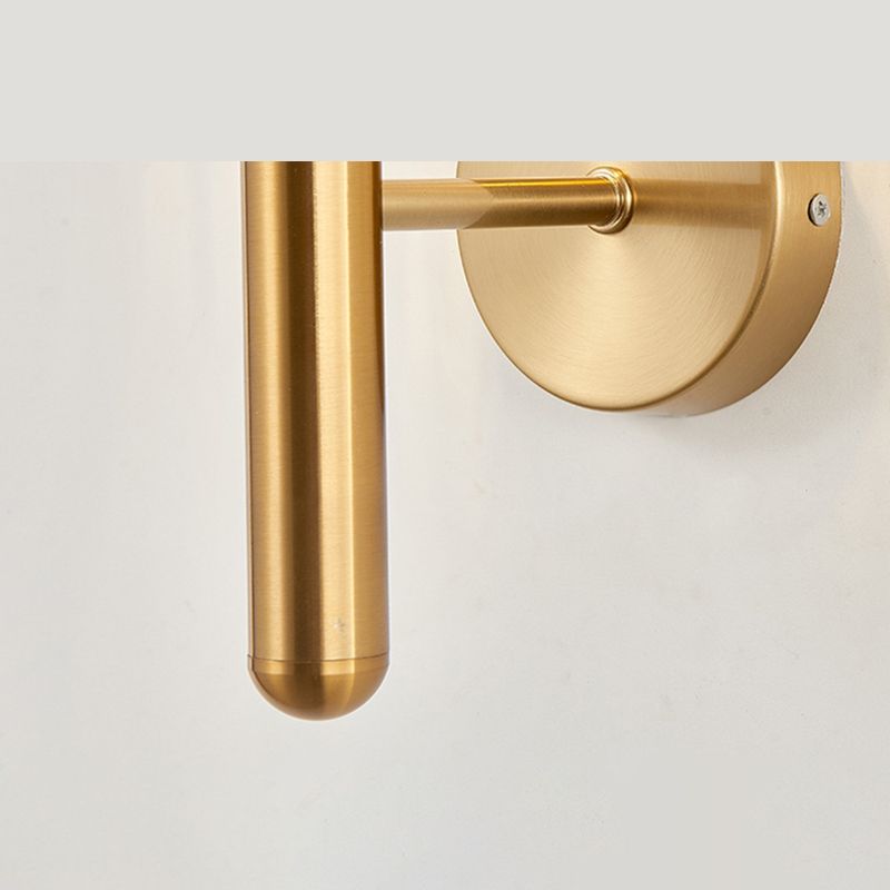 1-Licht-Glas-Globus-Wandlampe 12,5 Zoll Höhe Nordischer Metallleuchten für Treppenhaus