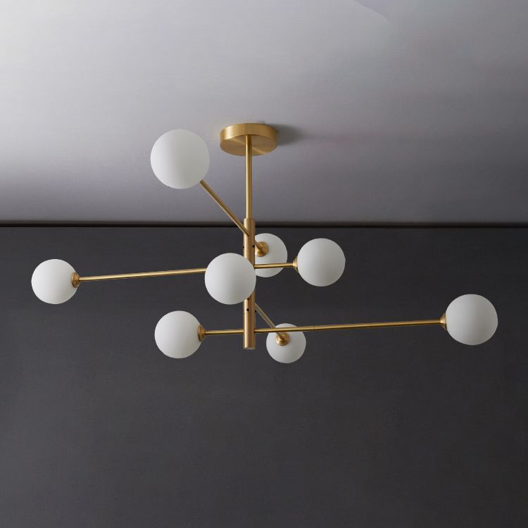 Designer Style Chandelier Light Fixtures Multi-Head Suspension Pendant Lamps with Glass Shade