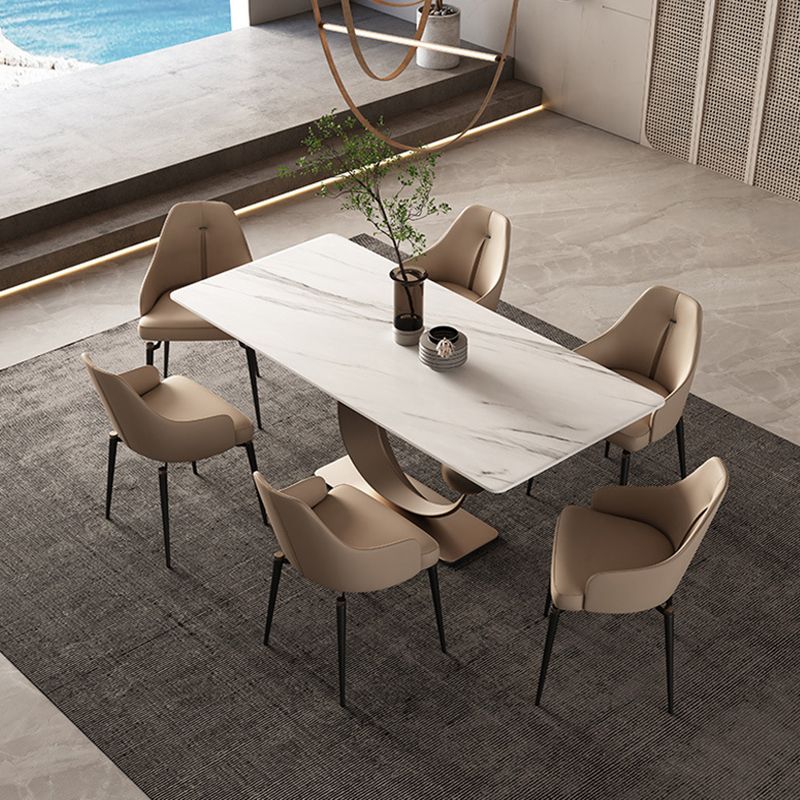 Glam Rectangle Table Set 1/2/5/7 Pieces Dining Set for Home Use