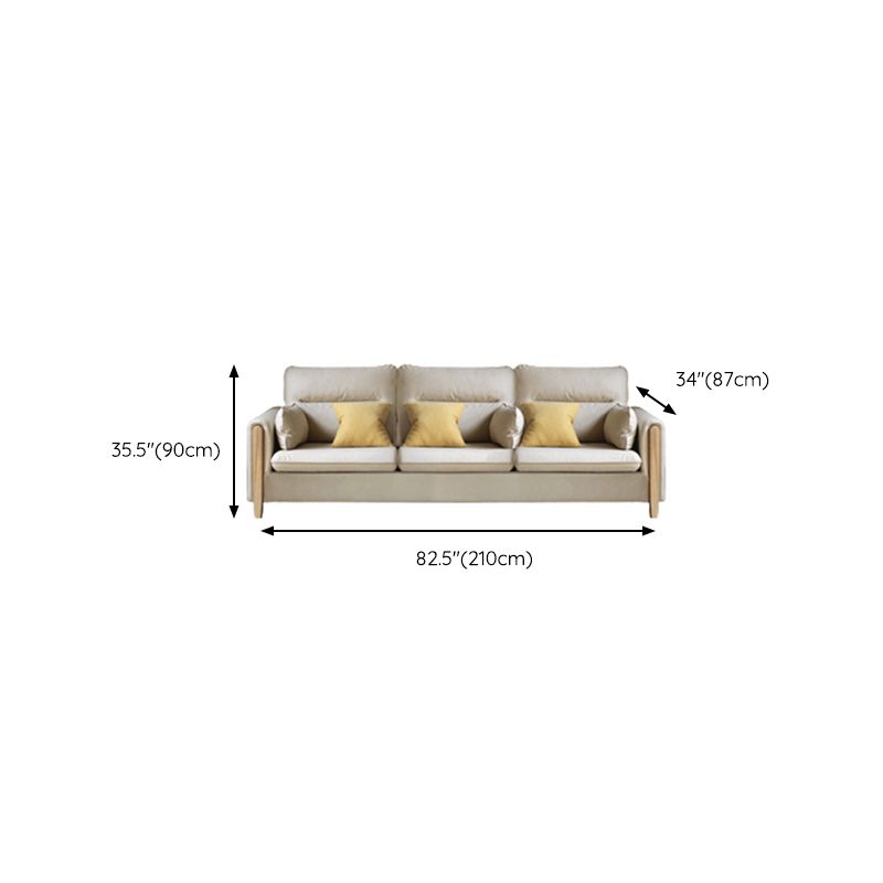 Solid Wood Square Arm Contemporary Fabric Sofa for Living Room