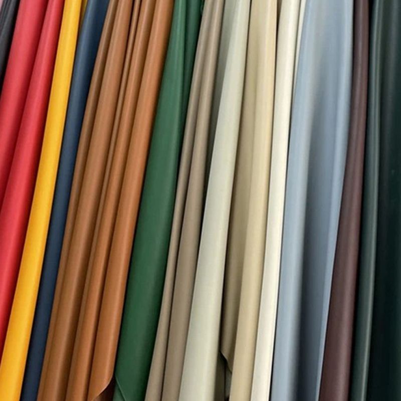 Contemporary Pouf Ottoman Genuine Leather Upholstered Solid Color Ottoman