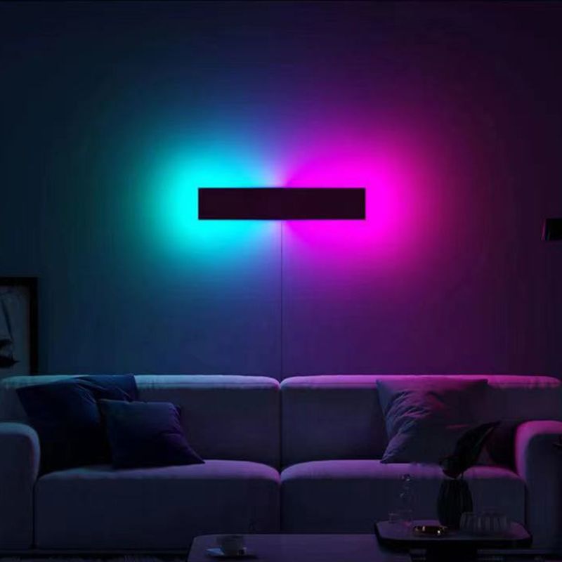 Modern Minimalist Style Rectangle Wall Lighting Fixtures Metal Wall Sconces for Living Room