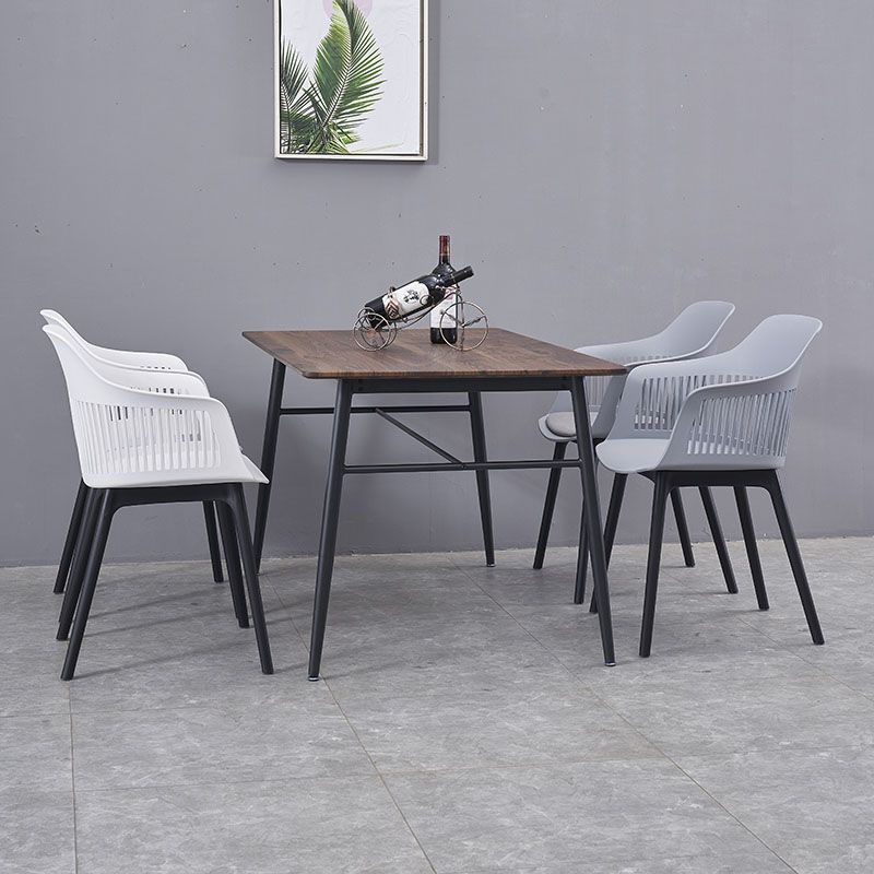 Sillas de comedor de estilo moderno Silla lateral con brazo de plástico para cocina