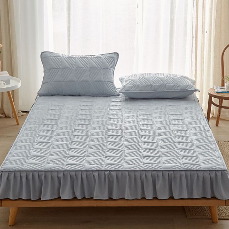 Plain Sheet Quilted Breathable Polyester Soft Fade Resistant Fitted Sheet Set
