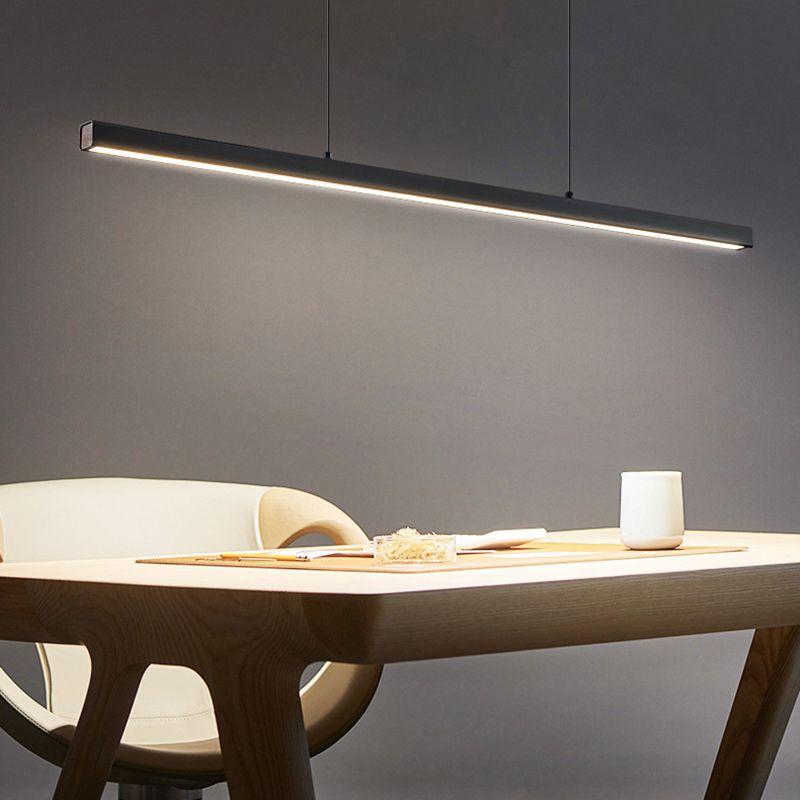 LED Long Linear Island Light Nordic Modern Dining Room Pendant Light Fixture