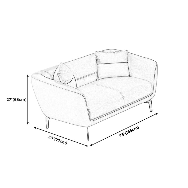 Faux Leather Tight Back Sofa Couch Standard Flared Arm Sofa Couch
