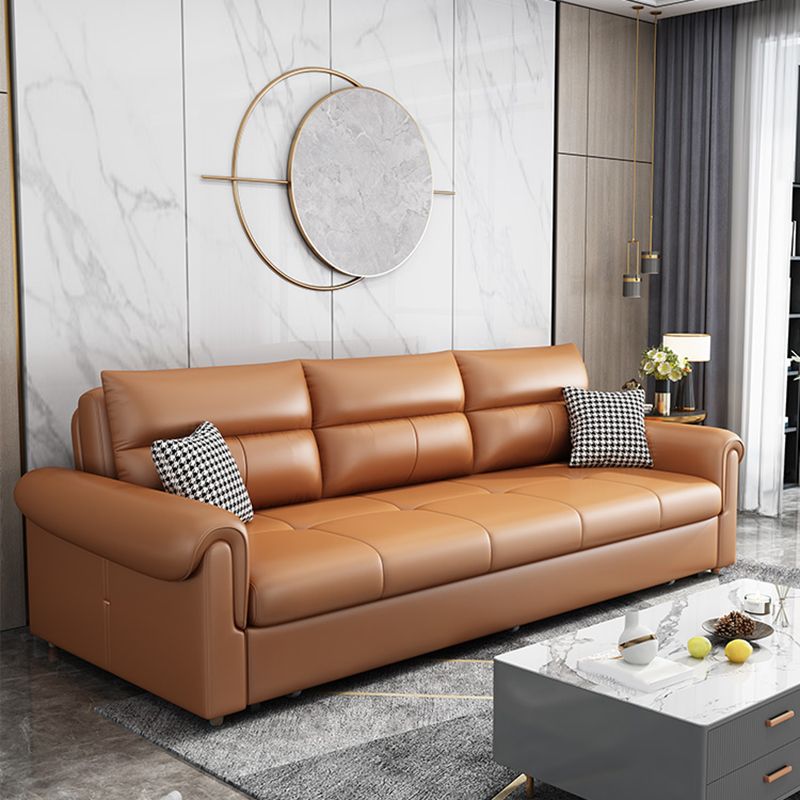 Modern Sleeper Sofa Pillow Back Futon Sleeper Sofa Bed with Storage