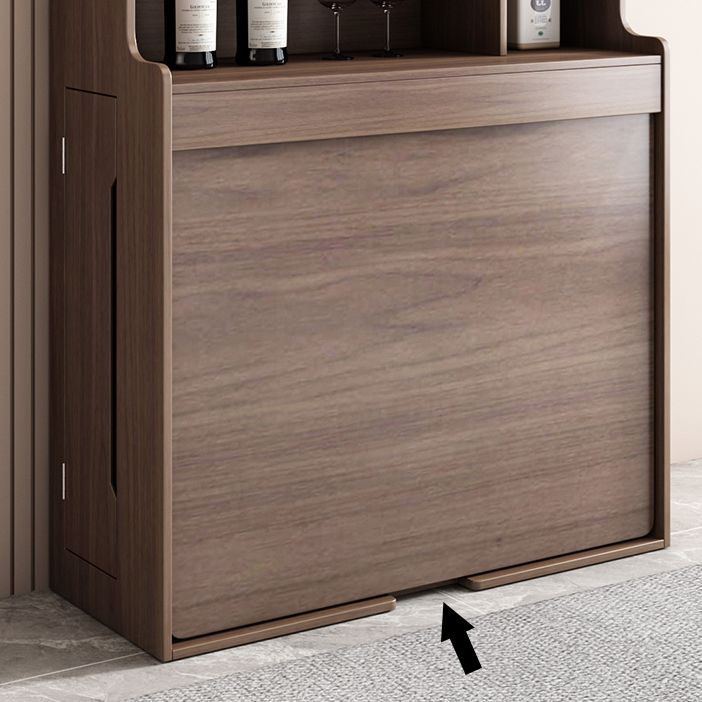 Modern Rectangle Folding Wood Dining Table for Small Space with Storage