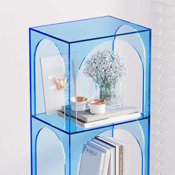 Closed Back Standard Bookshelf Acrylic Bookcase with Shelves for Study Room