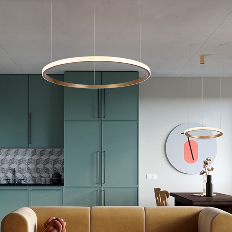 Circle Shade Metal Chandelier Lights Modern Chandelier Lighting Fixtures in Gold