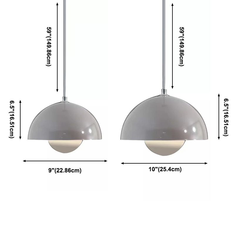 Lámpara colgante de domo de estilo moderno metal 1 luz Luz colgante para sala de estar de dormitorio