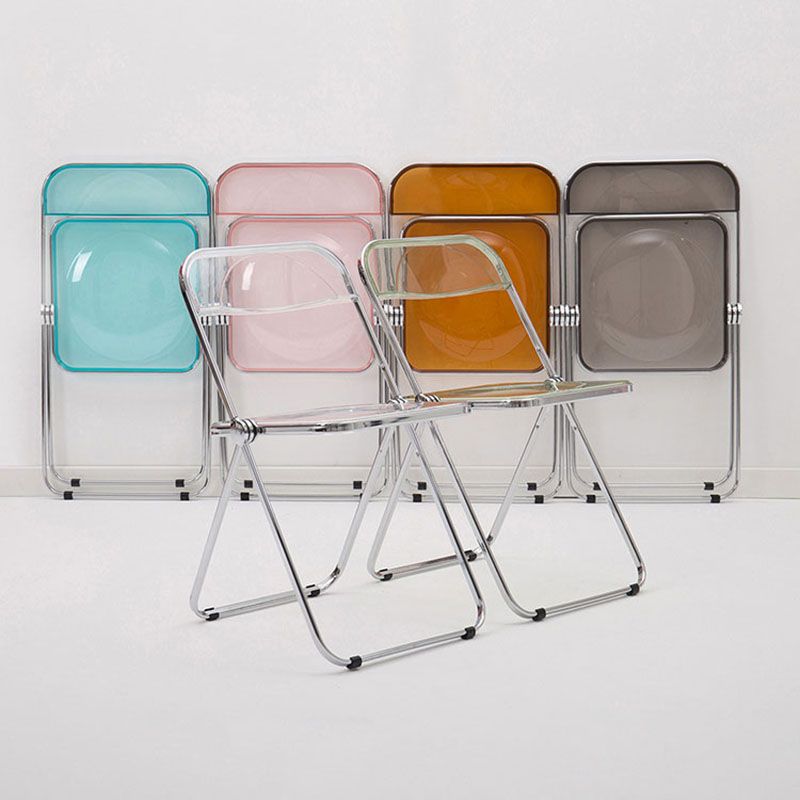 Silla lateral plegable de plástico de diseño industrial para uso doméstico Silla lateral de comedor con respaldo abierto
