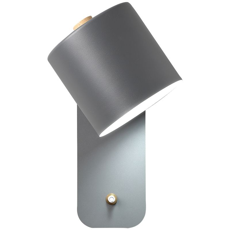 Metal Macaron Sconce Cylinder Shade 1 Light Nordic Modern Wall Mount Light