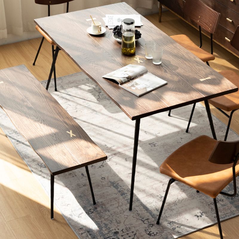 Traditional Luxury Rectangle Dining Site Table Solid Wood Furniture with 4-foot