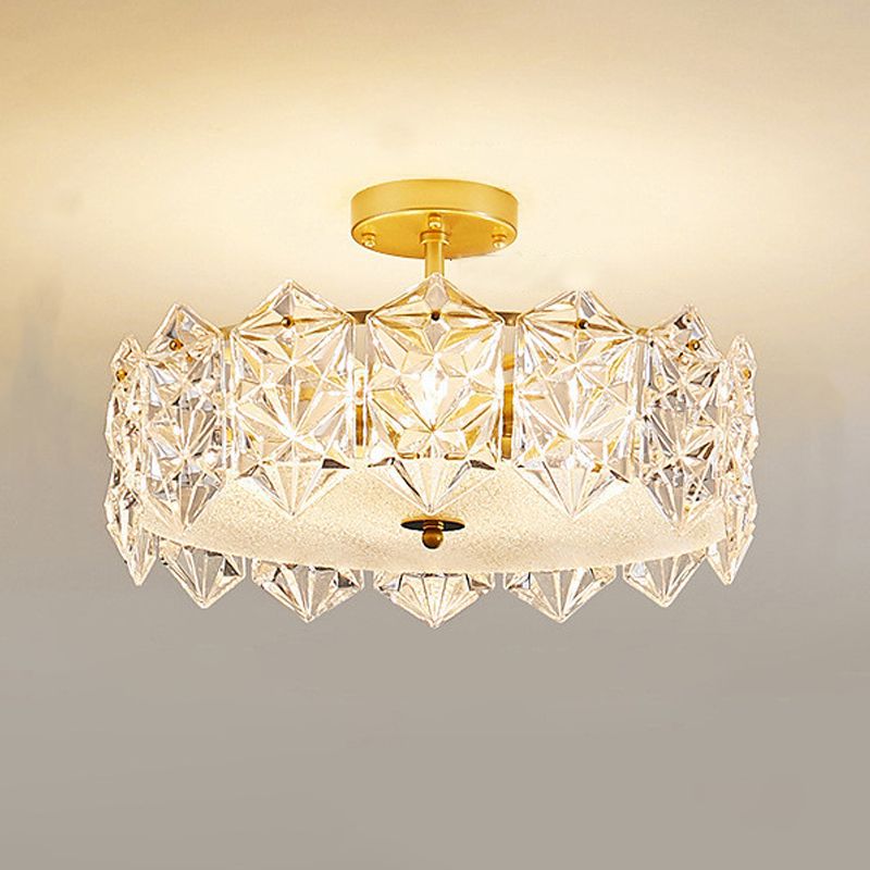 Nordic Ceiling Lamp Glass Shade Flush Mount Light Fixture for Bedroom