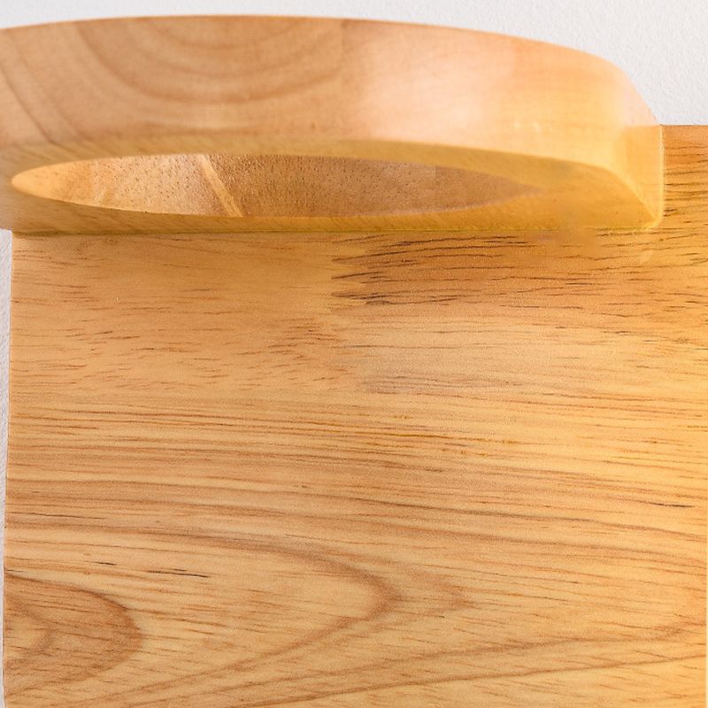 Modern Style Cylinder Shade Wall Light Wood 1 Light Sconces for Living Room without Plant