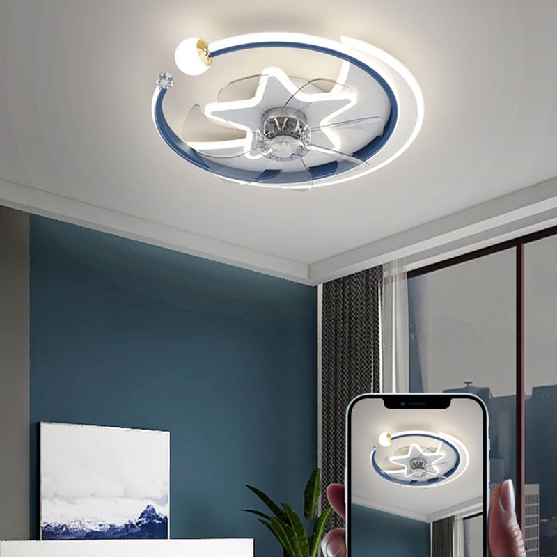 Modern Style Geometry Ceiling Fan Lamps Metal Ceiling Fan Lighting for Bedroom