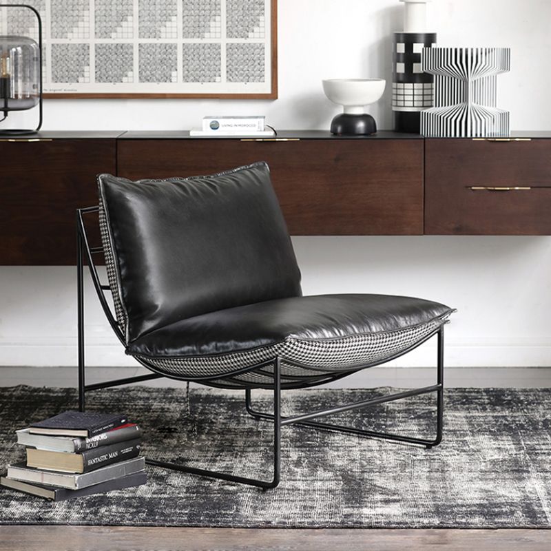 Contemporary Faux Leather Armless with Pillow Pillow Back Parsons Chair