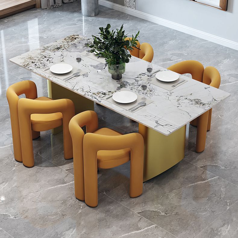 Designer Style Velvet Meeting Room Arm Chair Open Matte Finish Dining Chair