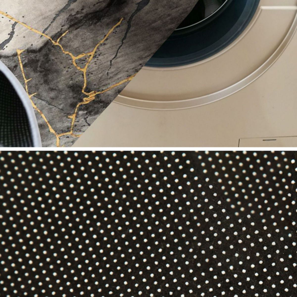 Grauston moderner Fläche Teppich Polyester Federdruck Teppich nicht rutschfestem Innenteppich für Wohnzimmer