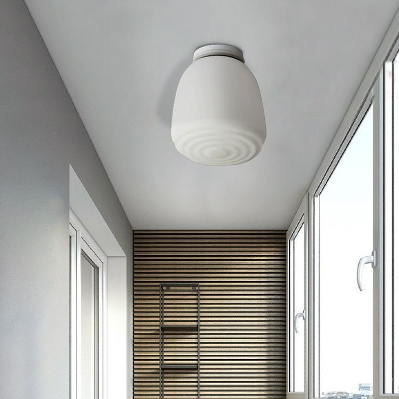 Lanterne encastrée conique 6 "/8" W avec abat-jour en verre opale, éclairage minimaliste à 1 tête pour cuisine