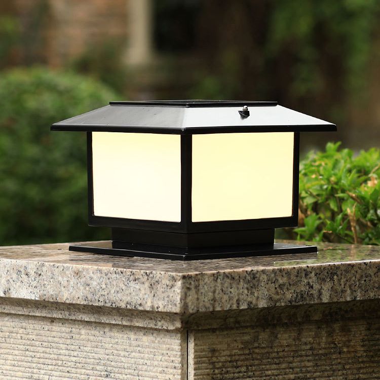 Black Outdoor Lights Metal Waterproof Pillar Lamp for Garden